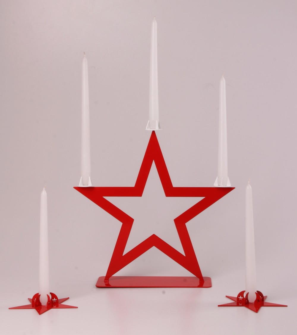 3-Candles Candleholder STAR